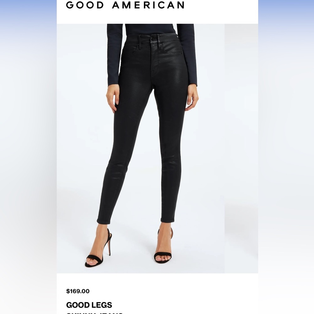 NWOT Good American "good legs" coated jeans
